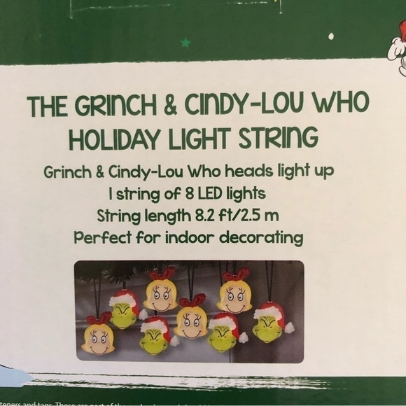 Grinch & Cindy Lou Who 8 Blow Mold String Lights NEW Christmas Decoration - Picture 4 of 4